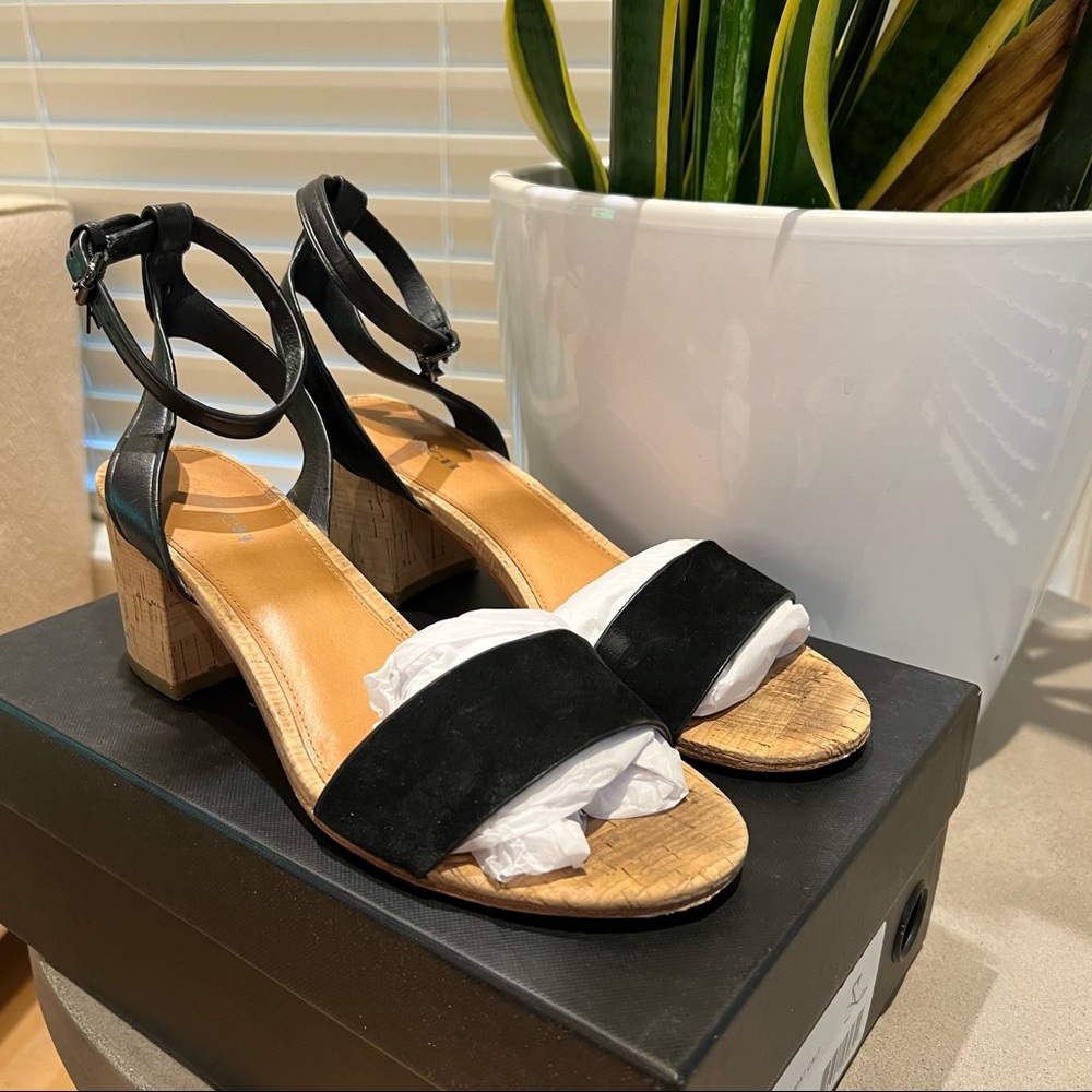 Coach Thompson Suede/Mat Calf Ankle Strap Sandal